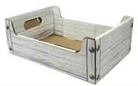 Cassettina Finto Legno Bianco Media Cm.35x24x12h