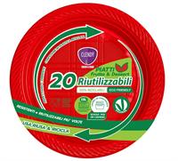 Clendy Piatti Frutta Rosso Cm.17 Pz.20