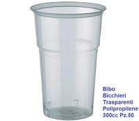 Bibo Bicchieri Trasparenti Polipropilene 300cc Pz.50