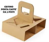 Cestino Porta Caffè D'Asporto Da 2 Posti Pz.100