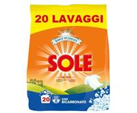 # Sole Detersivo Lavatrice In Polvere Con Bicarbonato 20 Lavaggi